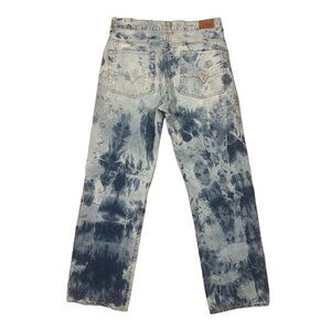 GUESS Straight Jeans 32x31 Stonewash Green-Triangle Y2K